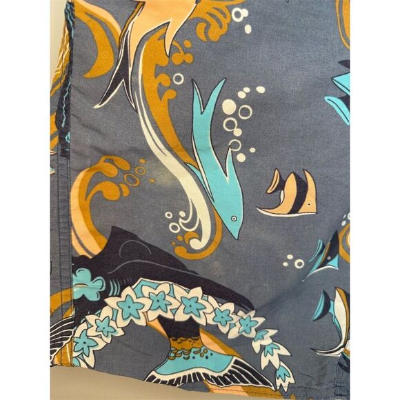 Patagonia Men’s Minimalist Wavefarer Board Shorts 33 Paradise Fish Glass Blue - Picture 3 of 8